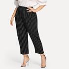 Shein Plus Vertical Stripe Elastic Waist Pants