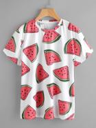 Shein All Over Watermelon Print Tee