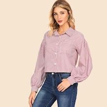 Shein Pocket Front Striped Shirt