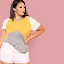Shein Plus Cut And Sew Ringer Tee