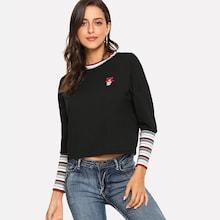 Shein Stripe Contrast Drop Shoulder Top