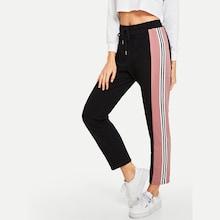 Shein Waist Elastic Drawstring Striped Pants