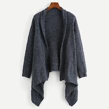 Shein Shawl Collar Asymmetrical Cardigan