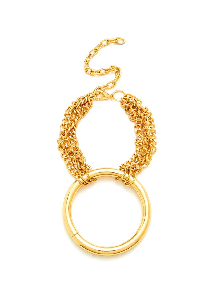 Shein Ring Decorated Layered Chain Bracelet