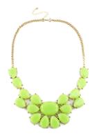 Shein Green Drop Gemstone Gold Chain Necklace