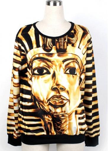 Rosewe Fine Quality Retro Mummy Pattern Vogue Pullover Sweatshirt