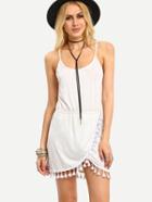 Shein Asymmetric Tassel Trimmed Cami Dress