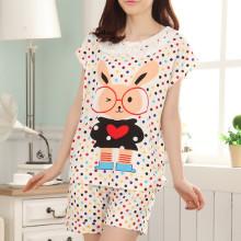 Shein Colorful Dot Rabbit Print Tee & Shorts Pj Set
