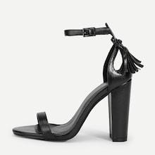 Shein Tassel Detail Cut Out Block Heeled Pumps