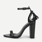 Shein Tassel Detail Cut Out Block Heeled Pumps
