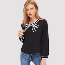 Shein Tie Neck V-neck Top
