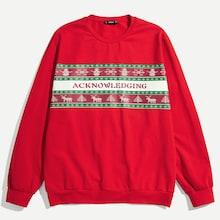 Shein Men Christmas Print Pullover
