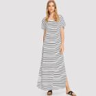 Shein Slit Side Striped Dress