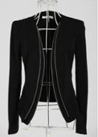Rosewe Ladylike Solid Black Work Blazer With Zip Design