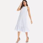 Shein Ruffle Hem Stripe Tank Dress