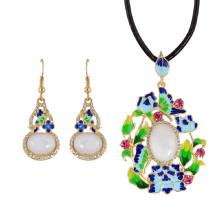 Shein Jewelry Set Opal Butterfly Necklace And Earrings