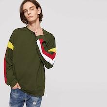 Shein Men Drop Shoulder Contrast Sideseam Pullover