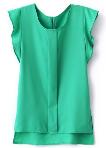 Rosewe Laconic Round Neck Short Sleeve Chiffon T Shirt