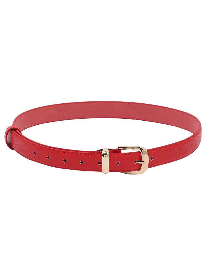Shein Red Metal Buckle Belt