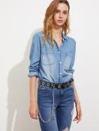 Shein Eyelet Buckle Belt With Star Chain