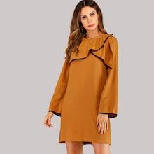 Shein Contrast Trim Ruffle Detail Dress
