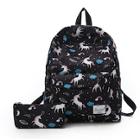 Shein Unicorn Print Backpack With Clutch Bag