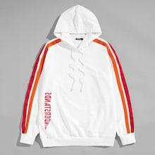Shein Men Tape Side Drawstring Hoodie