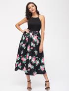 Shein Florals Backless Combo Dress