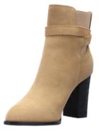 Shein Apricot Pointy Buckle Strap Elastic Boots