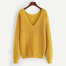 Shein V Neck Drop Shoulder Sweater
