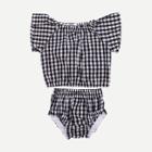 Shein Girls Gingham Top With Shorts