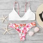 Shein Braided Straps Calico Print Bikini Set