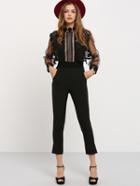 Shein Lantern Sleeve Lace Crochet Jumpsuit