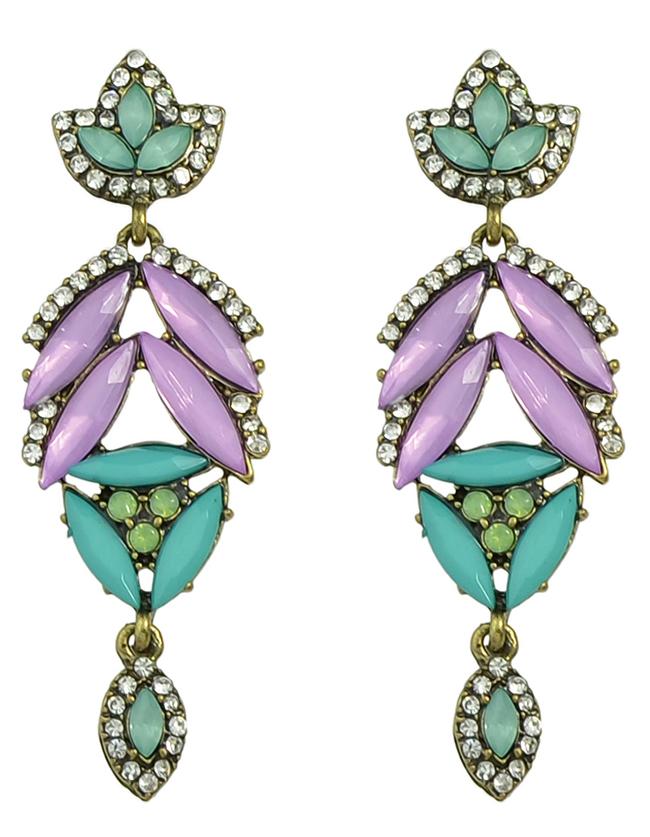 Shein Colorful Rhinestone Flower New Design Earrings