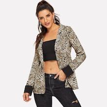 Shein Cheetah Print Single Breasted Blazer