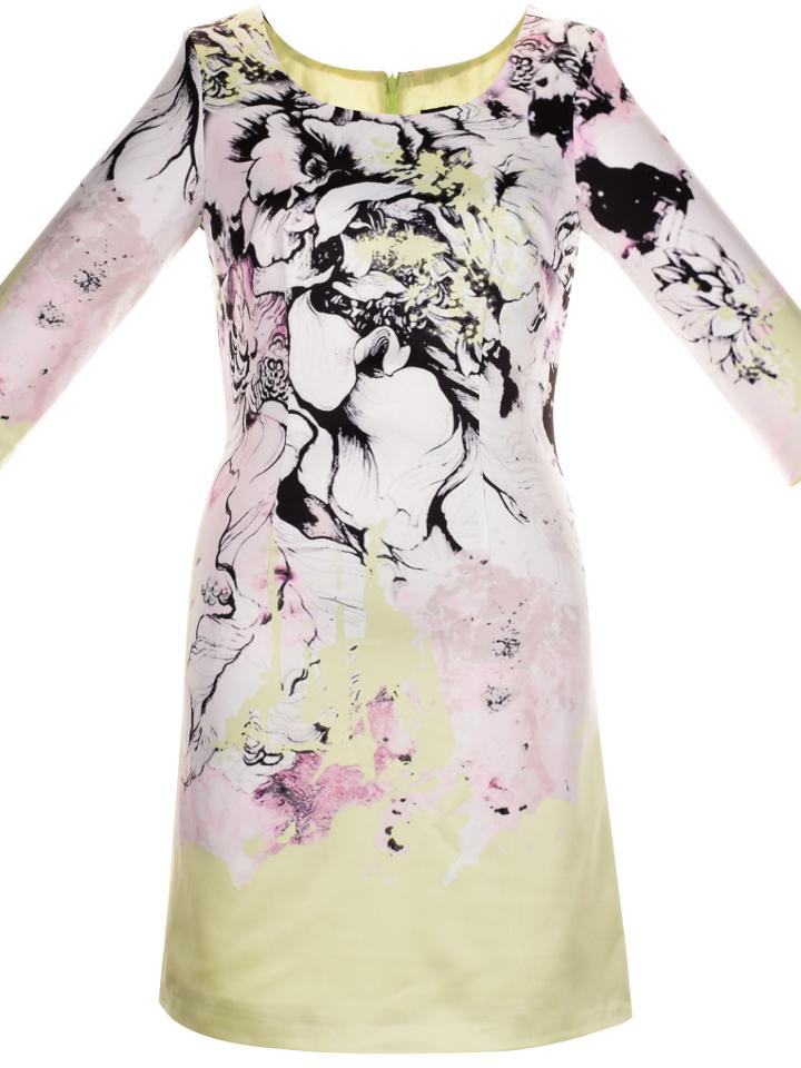 Shein Green Flowers Print Sheath Dress