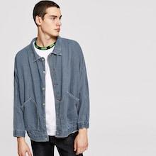 Shein Men Embroidery Detail Pocket Front Denim Jacket