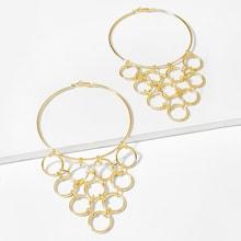 Shein Circle Decorated Hoop Earrings