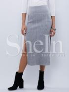 Shein Grey High Waist Split Skirt
