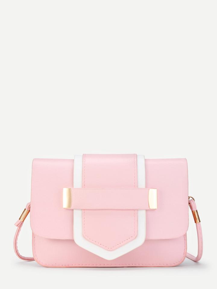 Shein Two Tone Pu Flap Cross Body Bag