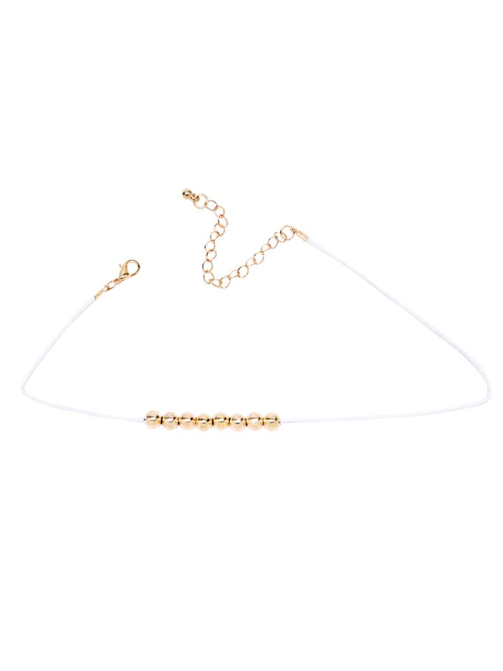 Shein White Beaded String Choker