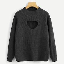 Shein Geo Cut Out Insert Solid Jumper