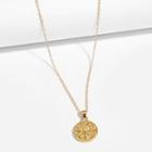 Shein Men Virgo Engraved Round Pendant Necklace