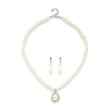 Shein Water Drop Faux Pearl Design Necklace & Earring Set