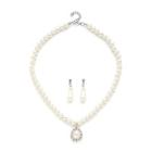 Shein Water Drop Faux Pearl Design Necklace & Earring Set