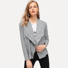 Shein Asymmetric Zip Placket Space Dye Jacket