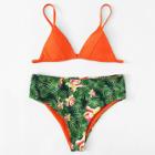 Shein Jungle & Flower Print Bikini Set