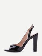 Shein Black Peep Toe Slingback Half D'orsay Sandals