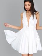 Shein Crisscross Double Plunging Tank Flow Frill Dress