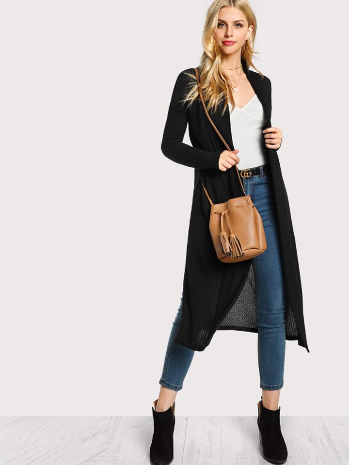 Shein Split Side Longline Cardigan